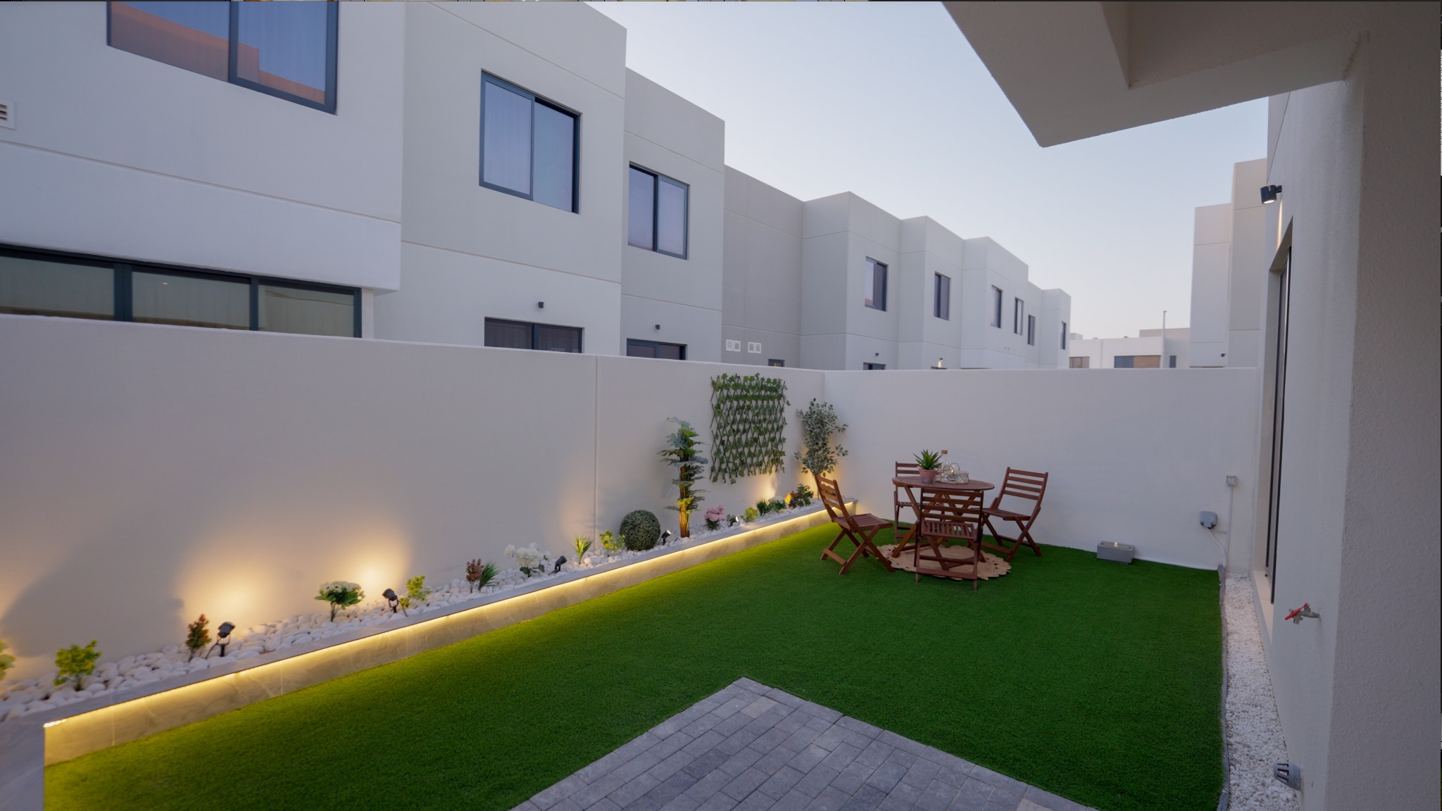 Private landscaped garden at Noya Viva Family Villa